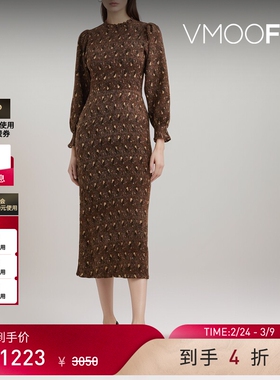 【38开门红】ANTIK BATIK 秋冬女花卉印花棉质长袖连衣裙