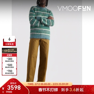 【折扣】MARNI男士宽松条纹马海毛混纺毛衣