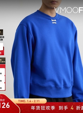 【折扣】Ader Error 春男蓝色多巴胺贴花棉质平纹布卫衣