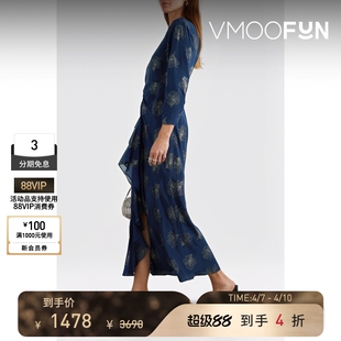 秋冬女露背荷叶边亮片金葱真丝法式 秒杀 Rixo 连衣裙 长袖