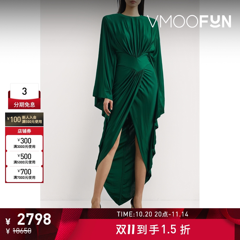 【折扣】Alexandre Vauthier 早春女褶饰弹力缎面连衣裙