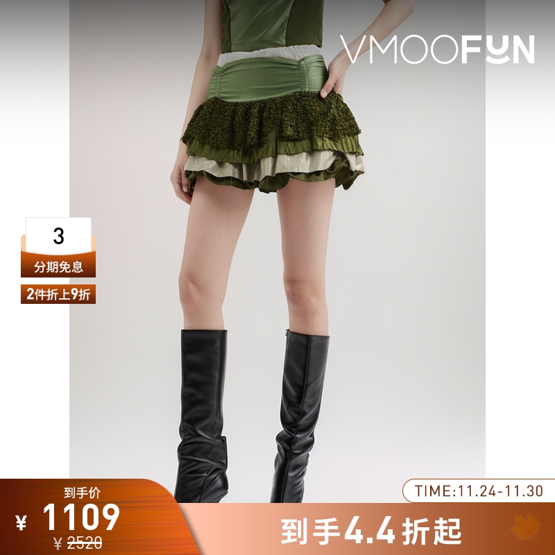 【折扣】Andersson Bell 女分层式弹力平纹布绢网迷你半身裙