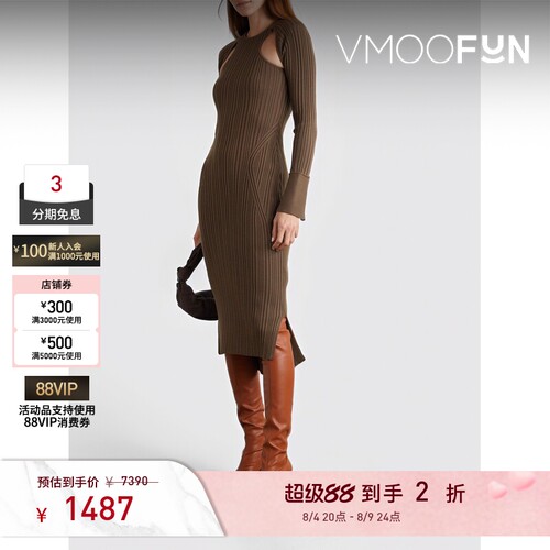 3.1 Phillip Lim 女露肩镂空罗纹混纺连衣裙