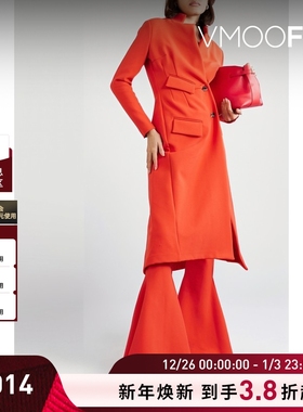 【折扣】A.w.a.k.e. Mode女秋冬不对称弹力斜纹布外套