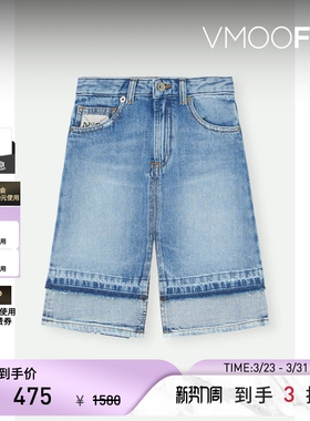 N°21 春夏女童贴花刺绣毛边拼接牛仔仿短裤短裙