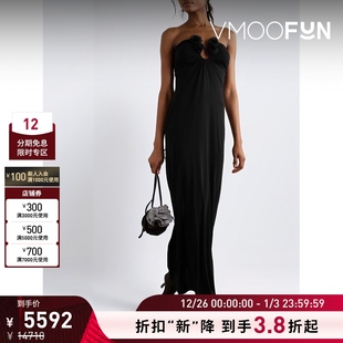 Butrym女士抹胸贴花褶饰弹力平纹布超长连衣裙 Magda 折扣再降