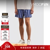 休闲裤 男直筒条纹棉质混纺泡泡纱短裤 折扣 Howlin