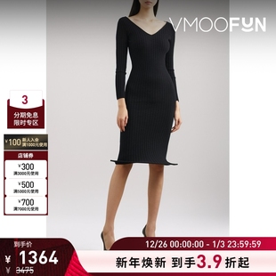 TONGTONG女羊毛混纺长袖 BINCH BAD 连衣裙小黑裙 折扣