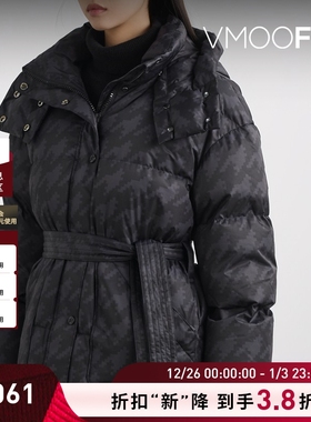 【折扣】Perfect Moment 女秋冬连帽配腰带软壳面料羽绒外套