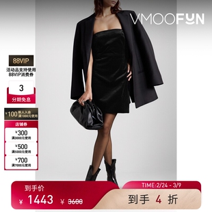 【38开门红】THEORY 抹胸弹力棉质天鹅绒迷你连衣裙