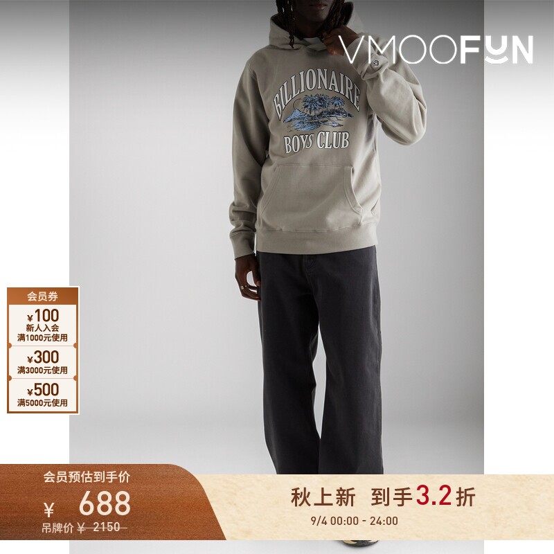 【早秋特惠】Billionaire Boys Club秋冬男宽松连帽印花卫衣图片
