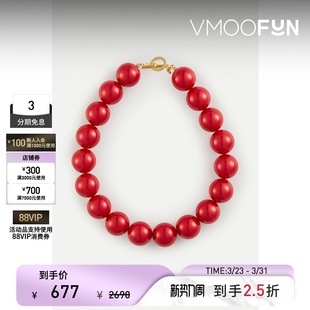 女树脂珍珠红色项链 Undercover 礼物