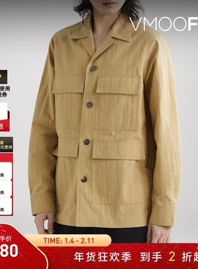 【折扣】SEAN SUEN 秋冬男古巴领衬衫式外套