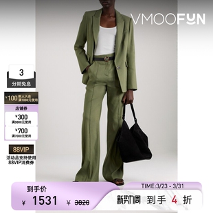 阔腿裤 女亚麻混纺斜纹布长裤 Beard Veronica