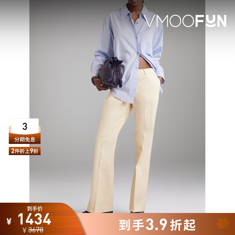 【折扣】Our Legacy 秋冬女细条纹棉质阔腿裤