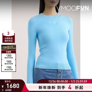 折扣 打底衫 MARINE 秋冬女蓝色紧身圆领刺绣针织衫 毛衣 SERRE