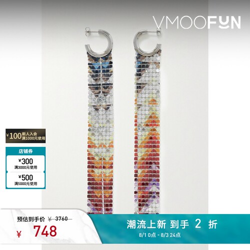 【礼物】Paco  Rabanne 春季女银色锁子甲耳环