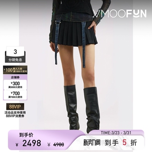 Andersson 春夏女士拼接绵羊毛棉质混纺迷你半身裙 Bell