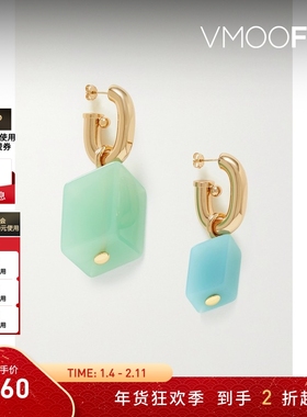 【折扣】Paco  Rabanne 春女树脂金色金属耳环