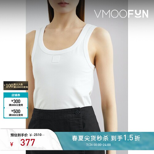 【秒杀】Raf Simons 夏季女贴花棉质坦克背心