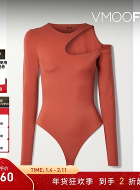 【折扣】ALIX NYC女士单肩挖剪弹力平纹布连体丁字裤式紧身衣