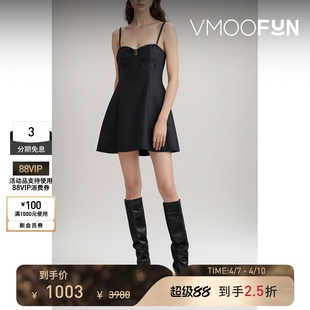 YCH女羊毛真丝中长连衣裙小黑裙