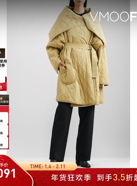 【折扣】Norma Kamali 女士秋冬披风效果绗缝软壳面料外套