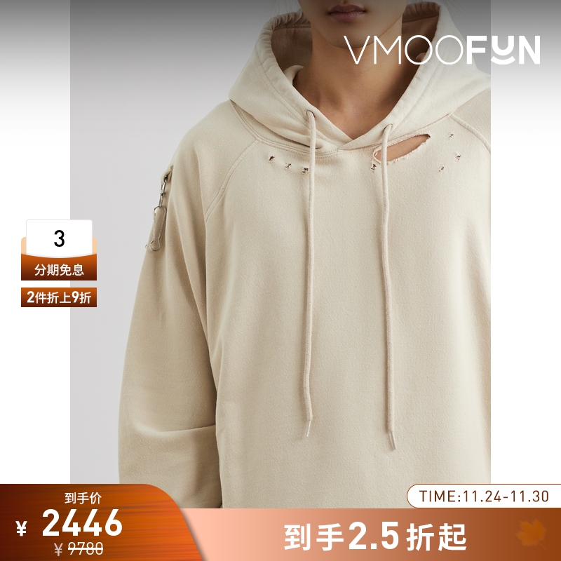 【折扣再降】Raf Simons 春男女同款大廓形仿旧连帽卫衣