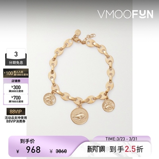 Rabanne Paco  女圆形大号坠饰镀金脚链 礼物