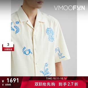 男古巴领棉质短袖 Nanushka夏季 衬衫 抢先购
