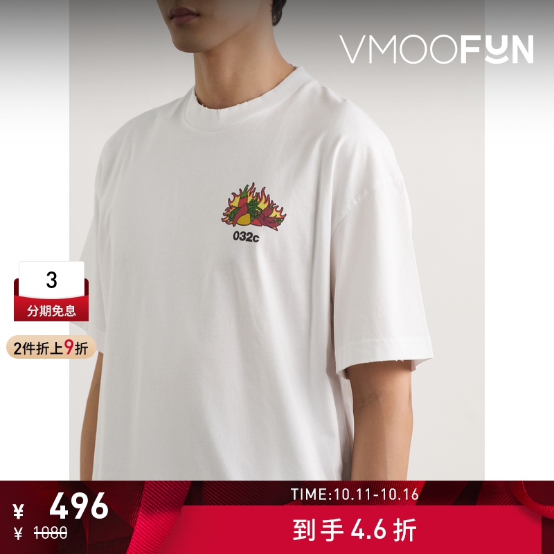 【折扣】032c男士宽松品牌棉质平纹布T恤