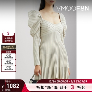 女露背罗纹针织棉质迷你长袖 Gaia Cult 连衣裙 折扣再降