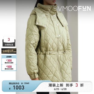 BLOSSOM 秋冬女连帽绗缝软壳面料棉服外套