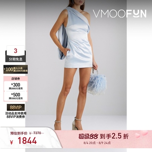 【折扣】16ARLINGTON 女单肩垂坠缎面连衣裙