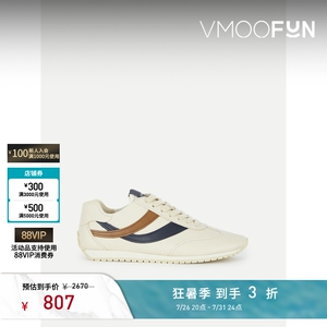 VINCE 女士白色低调百搭休闲皮革运动鞋