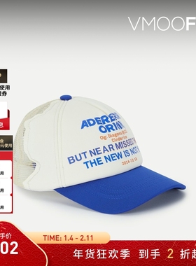 【新年礼物】Ader Error 男品牌标志印花蓝色棒球帽