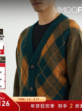 【折扣】Pringle of Scotland 秋冬男士复古感花纹针织开襟衫