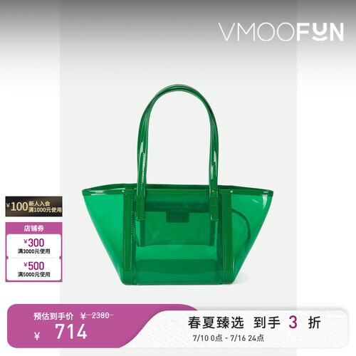 【礼物】BY FAR 女多巴胺人造皮革边饰PVC手提包