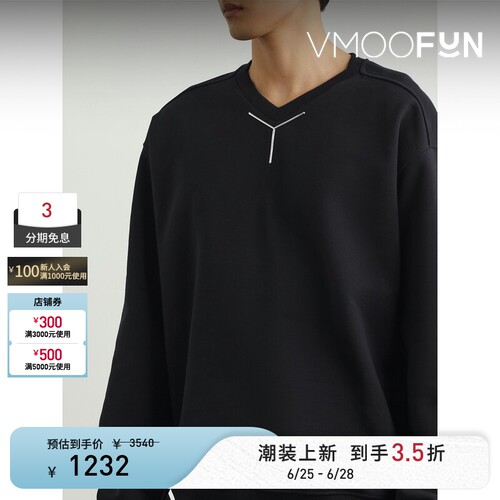 Y/PROJECT 秋冬男宽松带缀饰棉质平纹布卫衣