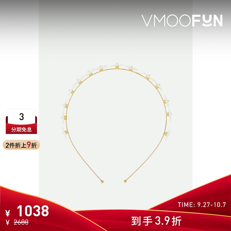 【折扣】Jennifer Behr 女珍珠镀金发箍