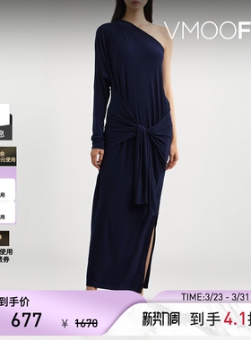 Norma Kamali 夏季女单肩弹力平纹布连衣裙