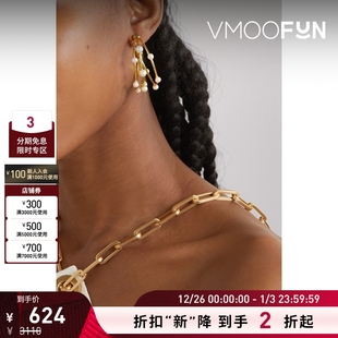 Gaia Cult 女巴洛克珍珠金色耳环 折扣再降