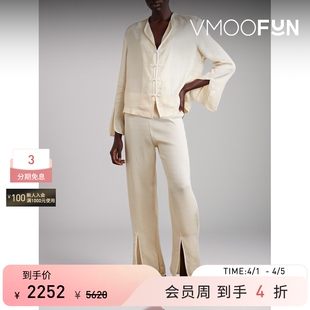 提花缎布睡衣套装 春夏女白色新中式 Sleeper