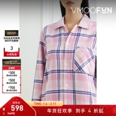 式 睡衣 夏季 女格纹法兰绒衬衫 折扣 TEKLA