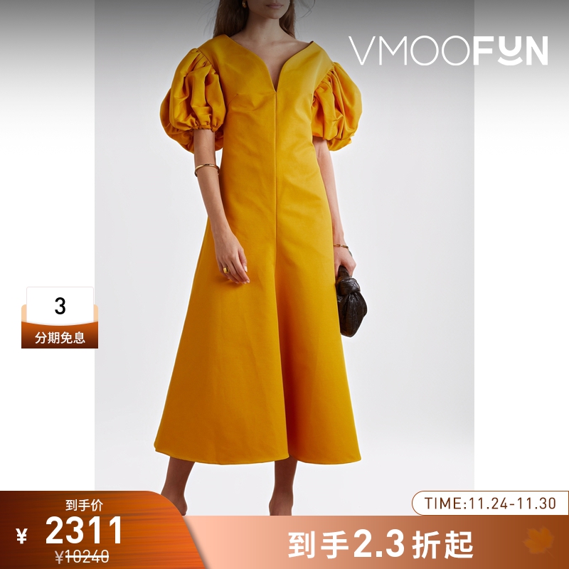 【折扣】Rosie Assoulin 女棉质罗缎连衣裙