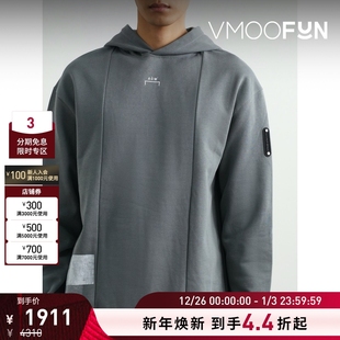 WALL COLD 早春男宽松刺绣印花连帽卫衣 折扣