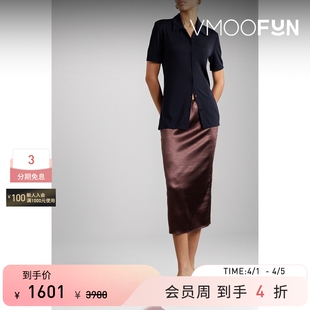 Tibi 早春女休闲随性弹力平纹布Polo衫