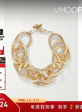 【折扣】Rosantica 春季女耀眼吸睛金色黄铜粗链手链