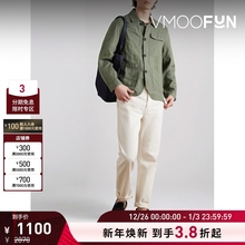 【折扣】Oliver Spencer 男士复古军绿色亚麻外套