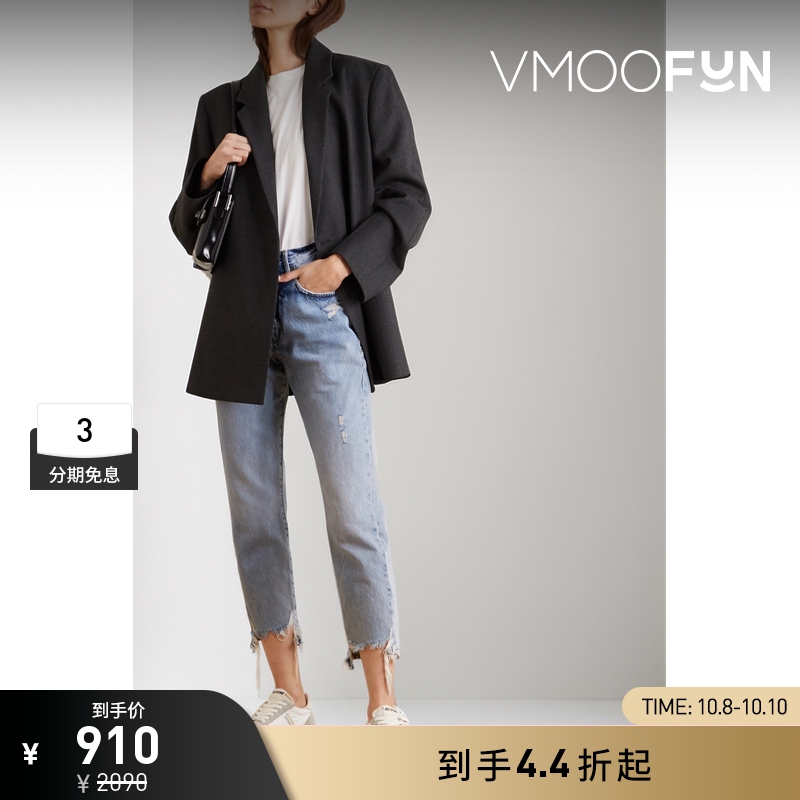【折扣】[经典款]FRAME女仿旧高腰直筒牛仔裤